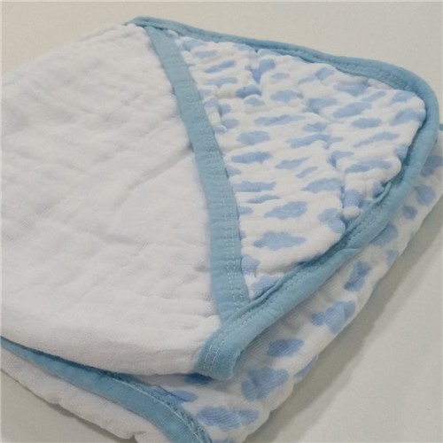 Toalha de Banho para Bebê com Capuz em Soft (Azul)