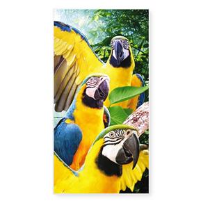 Toalha de Banho / Praia Aveludada 100% Algodão - Bouton Macaws 5067 - Amarelo