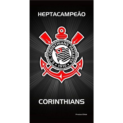 Toalha de Banho Veludo Corinthians Brasão Oficial