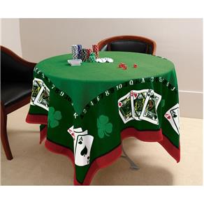 Toalha de Mesa Aveludada Jocker Baralho Poker Truco - Lepper - BRANCO