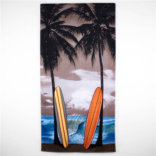 Toalha de Praia 100% Algodão 76x152cm Buettner Estampa Surfboard Palm