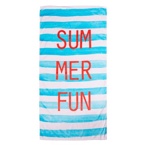 Toalha de Praia Aveludada Dohler Summer Fun Azul Summer Fun Azul