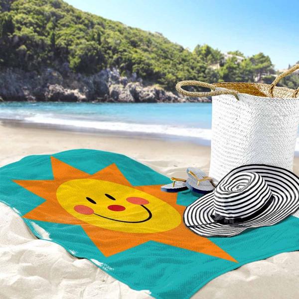 Toalha de Praia / Banho Sol Radiante e Feliz - Love Decor