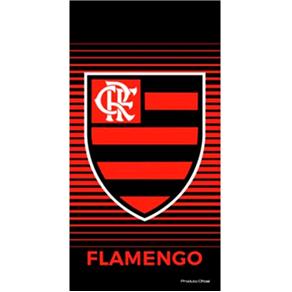 Toalha de Praia Buettner Veludo Estampado Brasão Flamengo Vermelho - VERMELHO