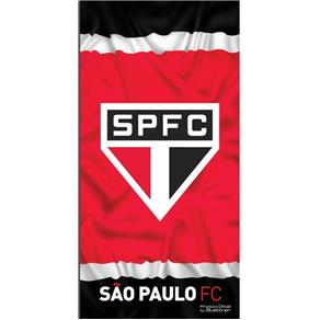 Toalha de Praia Buettner - Veludo - Estampado - Clube do Brasil - Brasão - São Paulo - Vermelho