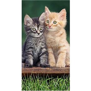Toalha de Praia Buettner Veludo Two Happy Cats Estampa Reativa 0,76cm X 1,52cm