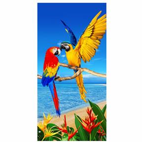 Toalha de Praia Estampada 76 X 152 - Macaws - Única