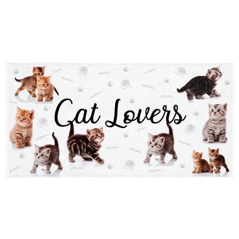 Toalha de Praia Lepper -Aveludada Transfer Cat Lovers
