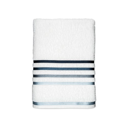 Toalha de Rosto Karsten Lúmina - 100% Algodão Barra Decorativa - Versati - Branco Barra Azul