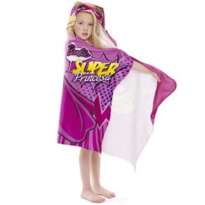 Toalha Felpuda Infanto Juvenil Lepper Barbie Super Princesa em Algodão com 1 Peça - Pink