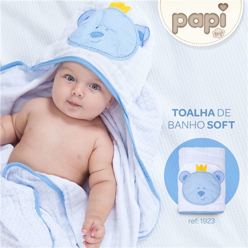 Toalha Fralda Soft Capuz Bichinhos Papi Toys - 90cmx75cm - AT628219-1