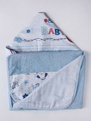 Toalha Infantil com Capuz Azul