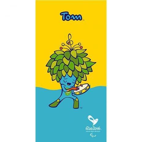 Toalha Praia Bouton Veludo Estampado Mascote Tom Olimpíadas Rio 2016