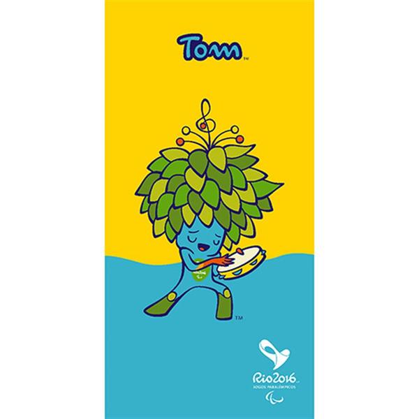 Toalha Praia Bouton - Veludo - Estampado - Olimpiadas - Rio 2016 - Mascote Tom