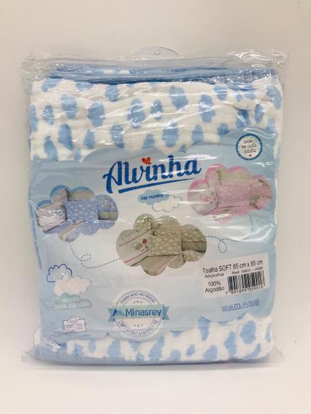 Toalha Soft Estampado Nuvem Azul - Alvinha Minasrey Ref 5901