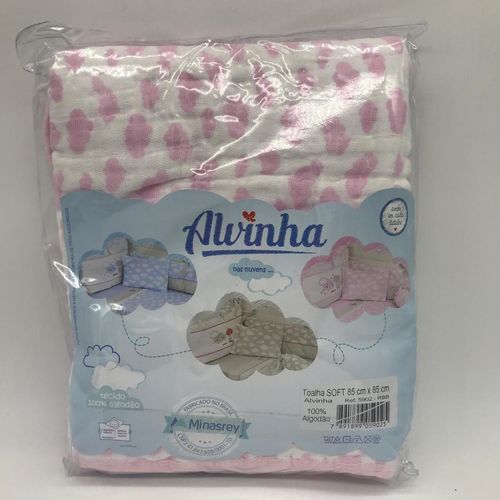 Toalha Soft Estampado Nuvem Rosa - Alvinha Minasrey Ref 5902