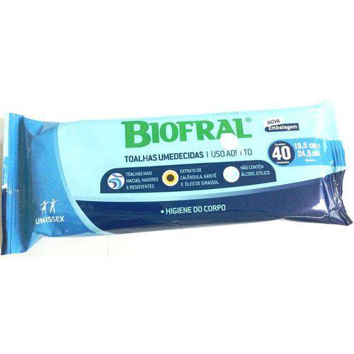 Toalha Umedecida Adulto Biofral - 40 Unidades