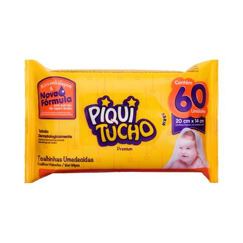 Toalha Umedecida Baby Piquitucho Premium C/ 60