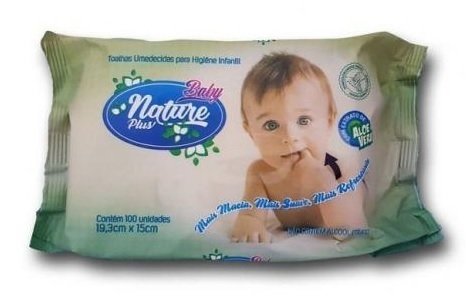 Toalha Umedecidas Baby Nature Plus com 100