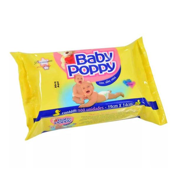Toalhas Umedecidas Baby Poppy Premium C/100