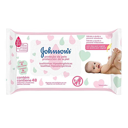Toalhas Umedecidas Extra Cuidado Johnson's Baby, 48 Unidades