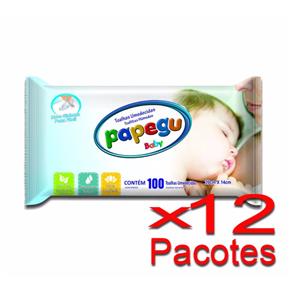 Toalhinha Umedecida Papegu Baby 100 Unidades - 12 Pacotes