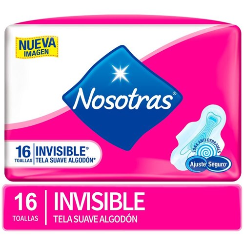 Toallas Femeninas Nosotras Invisible Suave, 16 Unid.