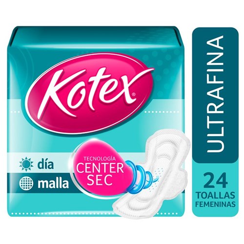 Toallas Higiénicas Ultrafina Con Alas Kotex 24 Unid