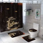 Toilet Tampa 4pcs Natal assento antiderrapante higiênico macio Capa Mat Set Banho Shower Curtain Decor