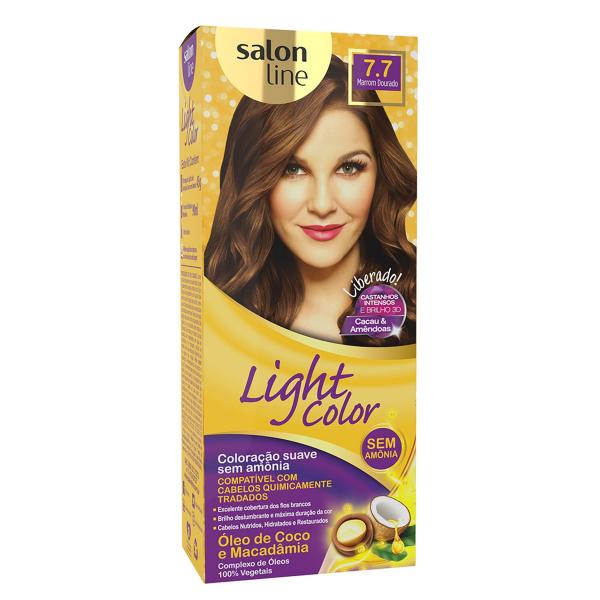 Tonalizante Light Color Salon Line Cor 7.7 Marrom Dourado - Salon Line Professional