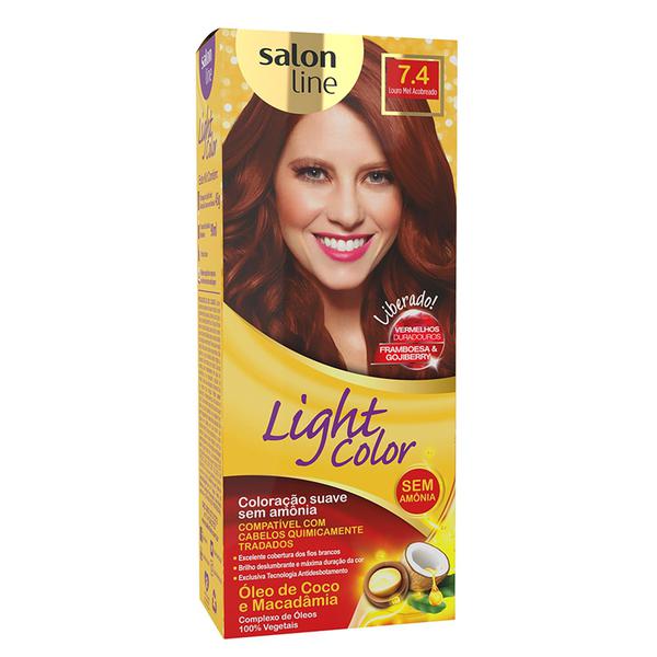 Tonalizante Light Color Salon Line Louro Mel Acobreado Cor 7.4 - Salon Line Professional
