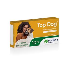 Vermífugo Top Dog 10kg 4 Comprimidos - Ourofino