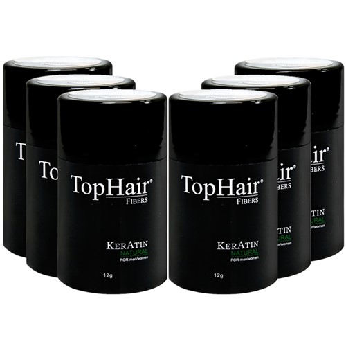 TopHair Fibers Kit 6 Unidades - Castanho Escuro