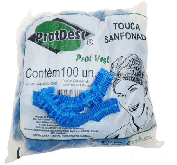Touca Descartável Azul - Protdesc