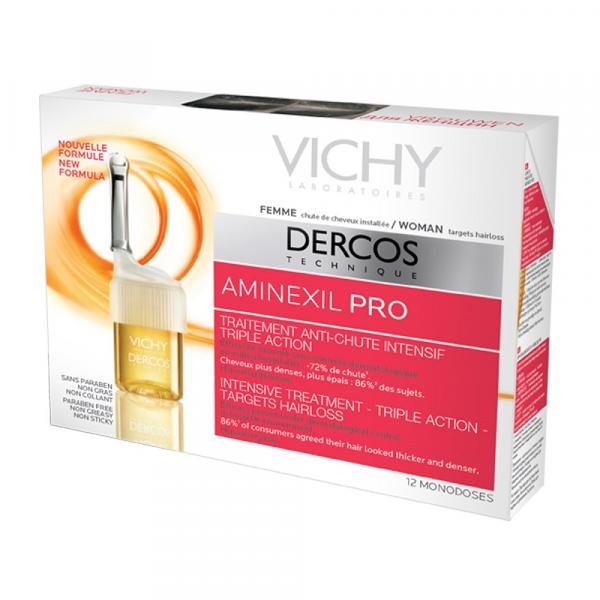 Tratamento Capilar Antiqueda Vichy Dercos Aminexil Feminino 12 Ampolas 6ml