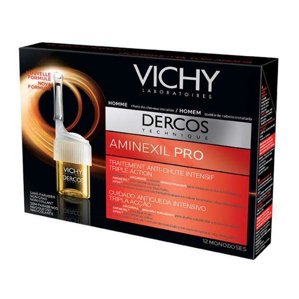 Tratamento Capilar Antiqueda Vichy Dercos Aminexil Masculino 12 Ampolas 6ml