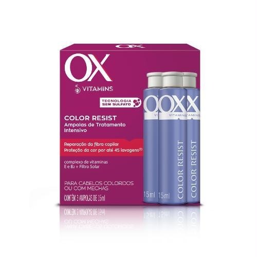 Tratamento Capilar Ox Color Resist Ampola com 3 Unidades 15Ml