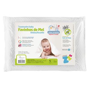 Travesseiro Favinhos Baby Antissufocante Lavável 30x40 Cm - BRANCO