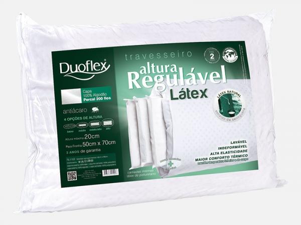 Travesseiro Látex Altura Regulável 10 a 20cm RL1103 Duoflex UNICA