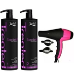 Treated Hair Escova Progressiva Treated Hair Shampoo e Ativo + Secador Profissional-8600w 110v