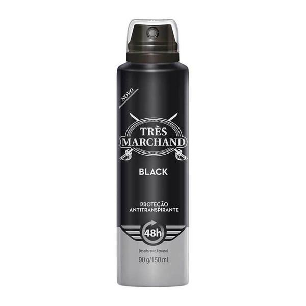 Très Marchand Black Desodorante Aerosol 150ml - Tres Marchand