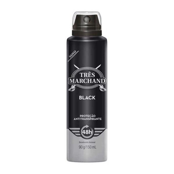Très Marchand Black Desodorante Aerosol 150ml - Tres Marchand