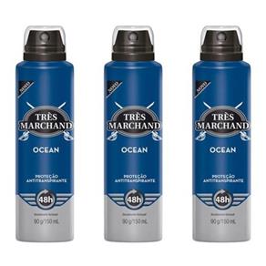 Très Marchand Ocean Desodorante Aerosol 150ml - Kit com 03