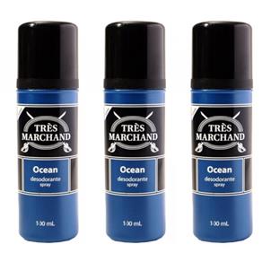 Très Marchand Ocean Desodorante Spray 100ml - Kit com 03