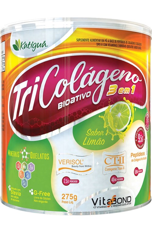 Tri Colágeno Bioativo 3 em 1 Limão 275G Katigua