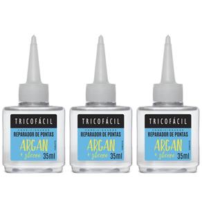Tricofácil Argan + Silicone Reparador de Pontas 35ml - Kit com 03