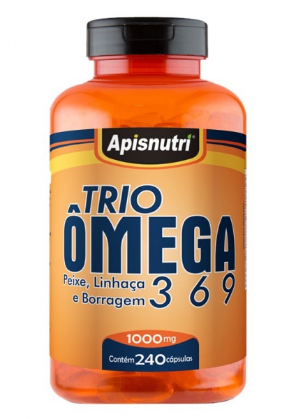 Trio Omega 3, 6 e 9 Apisnutri 1000mg 240 Cápsulas