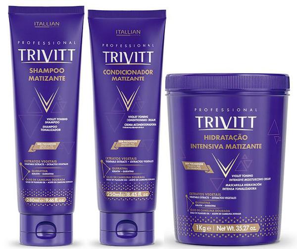 Trivitt Kit Matizante Shampoo, Condicionador e Máscara 1kg