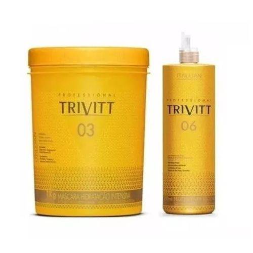 Trivitt Máscara Hidratação N 3 1kg e Fluído Escova N 6