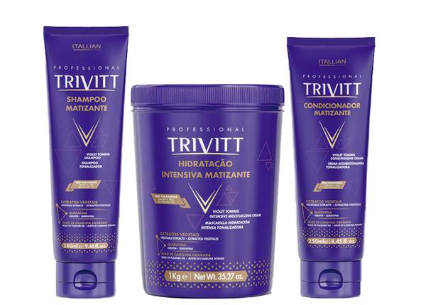 Trivitt Matizante Shampoo 280ml, Condicionador e Máscara 1kg - Tivitt Itallian Collor